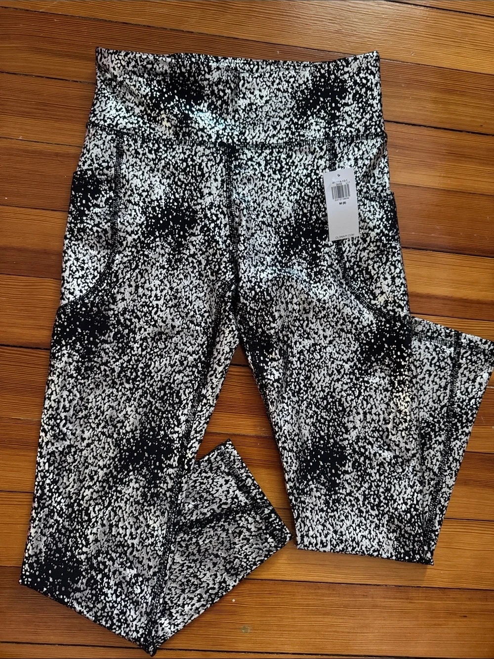 Old Navy Black & White Speckle Kids Leggings